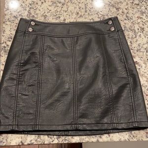 Free People black vegan leather skirt